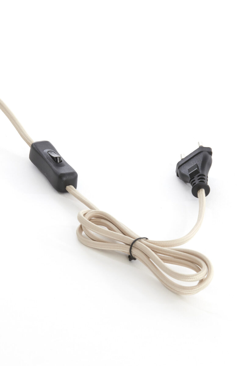 Pantalla de tela beige con ondas Light & Living Fringe – H. 30,5 cm - Imagen 6