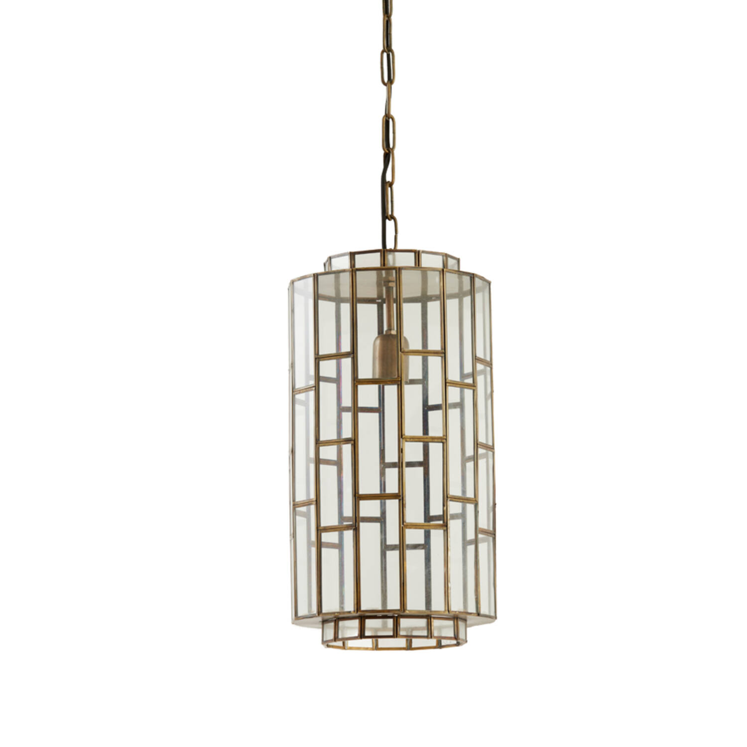 Lámpara de cristal con marco metálico dorado Light & Living Sostrene - Ø 24 cm