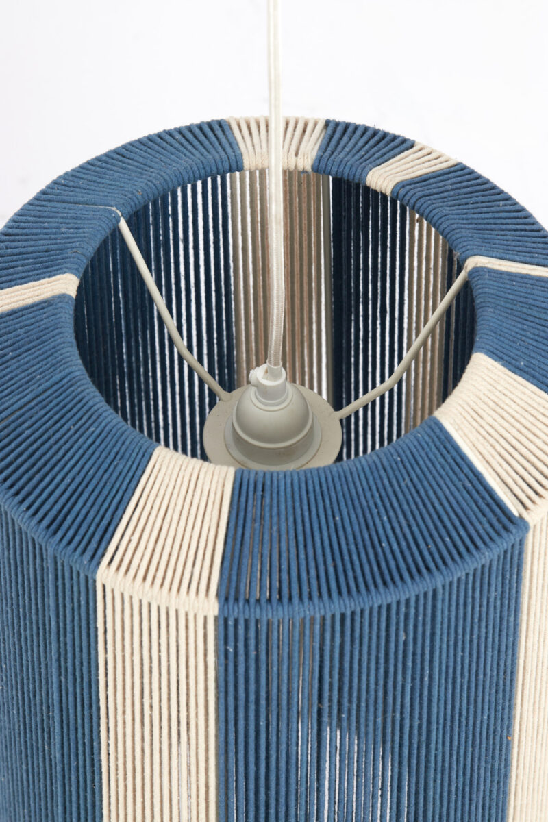 Lámpara colgante azul y blanca con patrón de rayas Light & Living Kozana - Ø 30 cm - Imagen 7