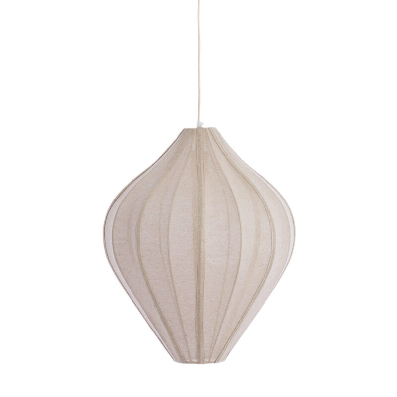 Lámpara colgante de lino beige color arena Light & Living Pasto - Ø 47 cm