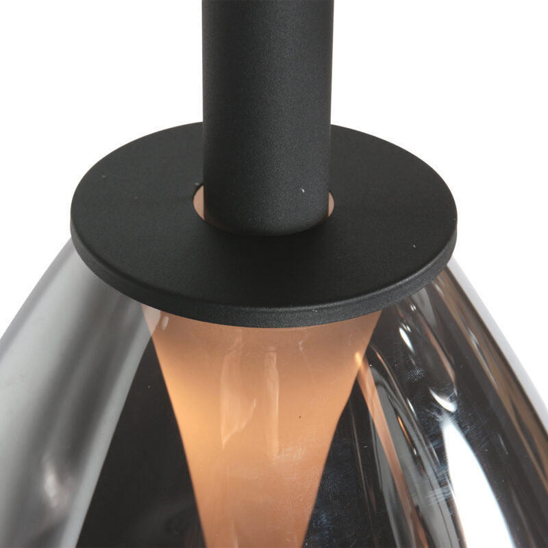 Lámpara colgante compacta negra con vidrio ahumado Steinhauer Glimsy - Ø 22 cm - Imagen 5