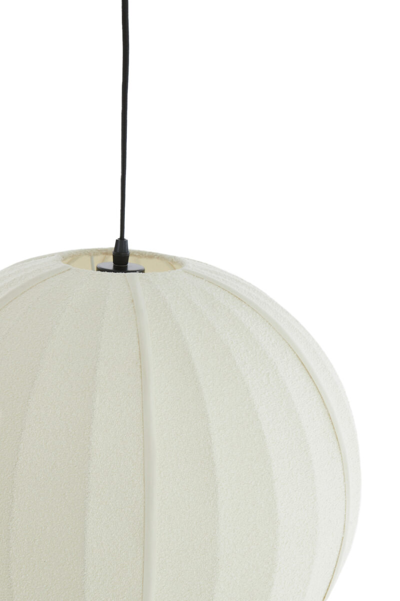 Lámpara redonda blanca de tela Light & Living Zagori - Ø 35 cm - Imagen 4