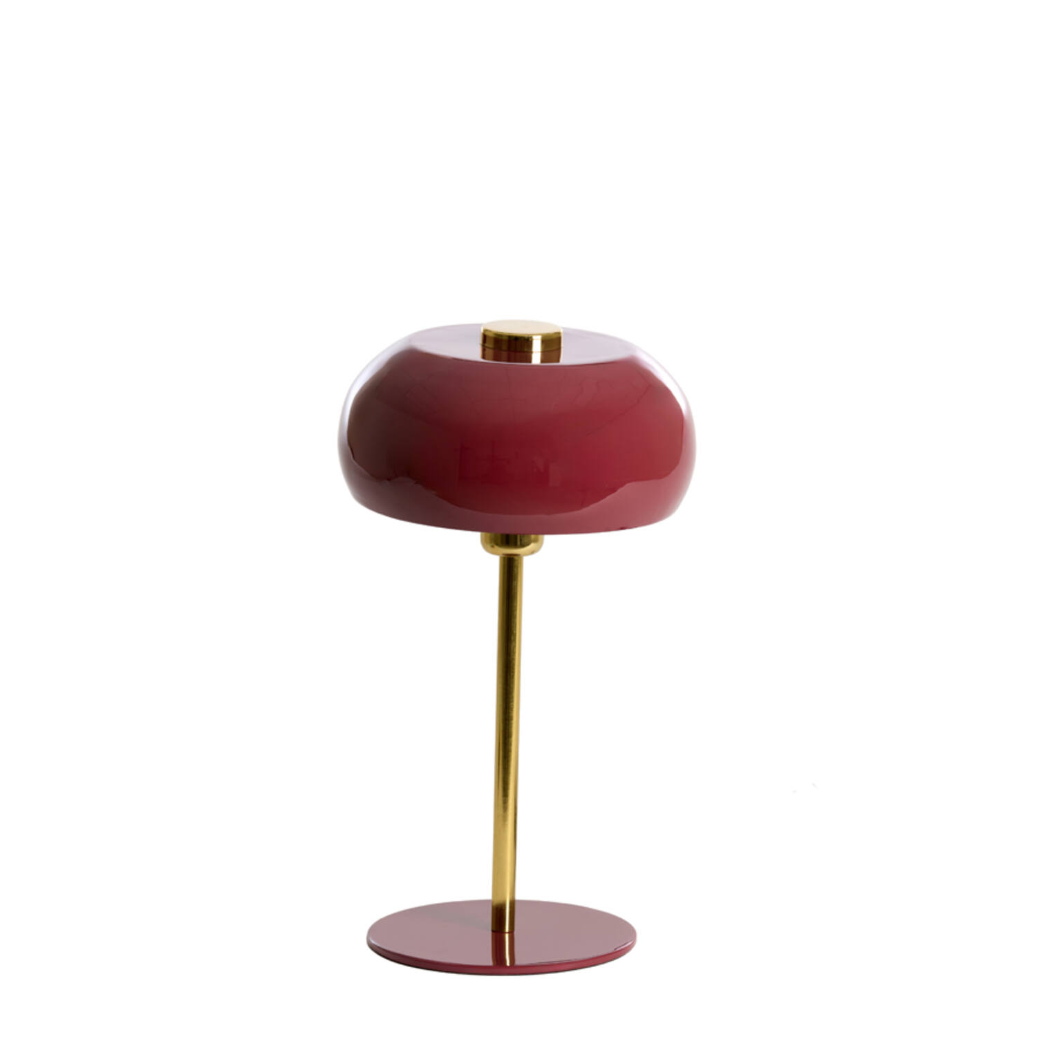 Lámpara de mesa roja con acabado metálico brillante Light & Living Surin - H. 40 cm