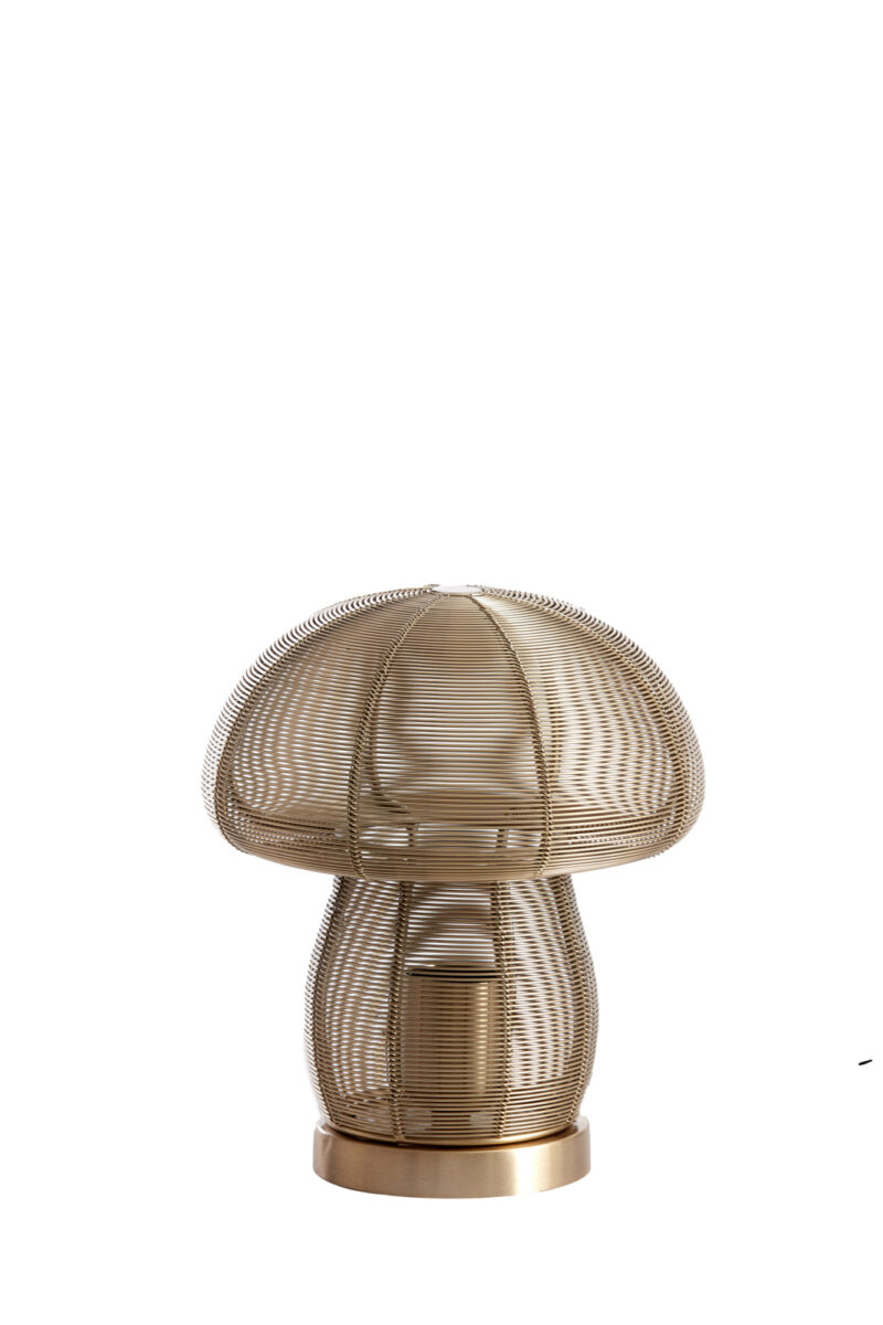 Diseño de sombra de lámpara de hilo dorado Light & Living Mushroom - H. 24 cm - Imagen 2