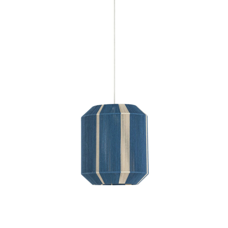 Lámpara colgante azul con rayas y tejido Light & Living Kozana - Ø 36 cm