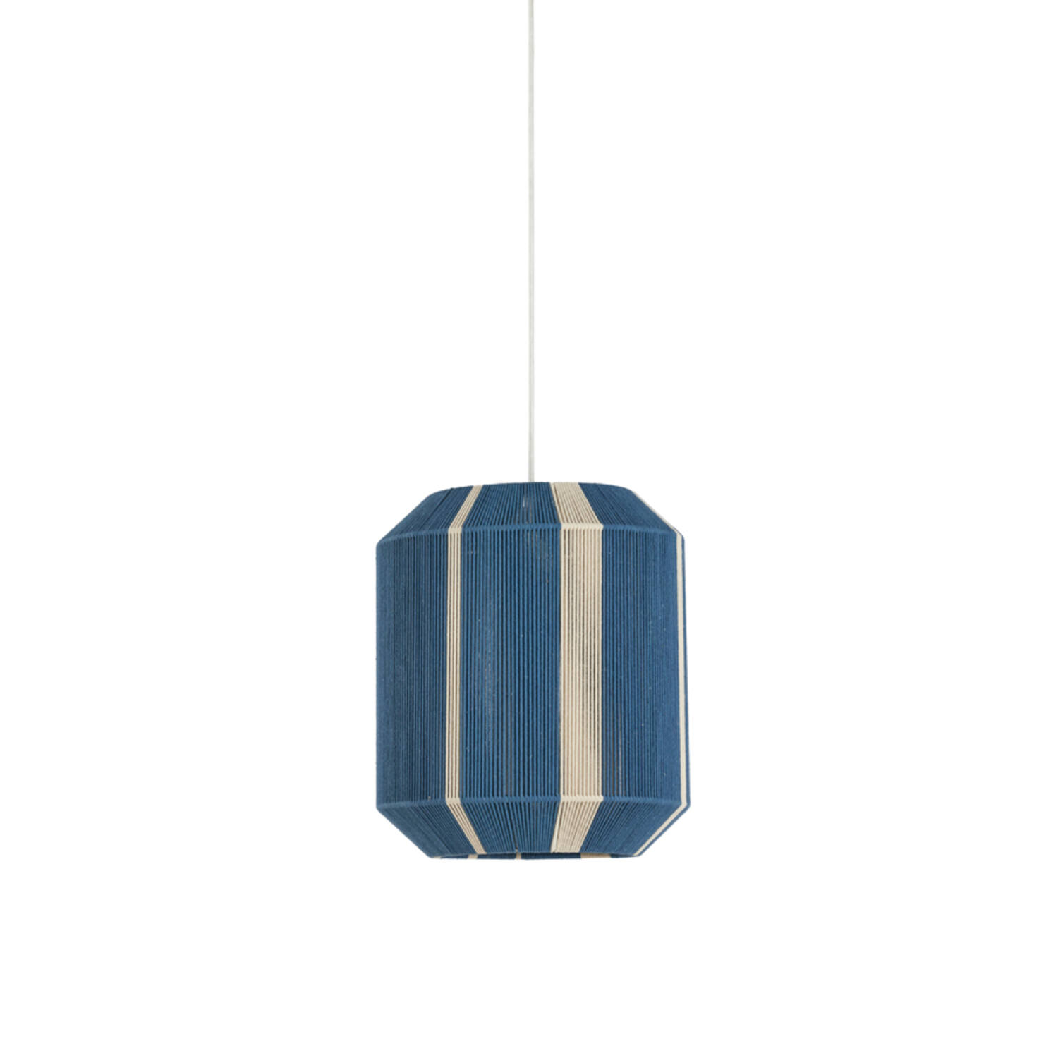 Lámpara colgante azul con rayas y tejido Light & Living Kozana - Ø 36 cm