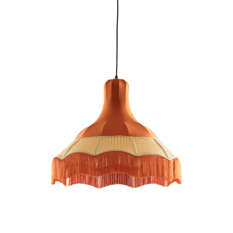 Lámpara colgante retro en naranja con flecos llamativos Light & Living Mizia - Ø 50 cm