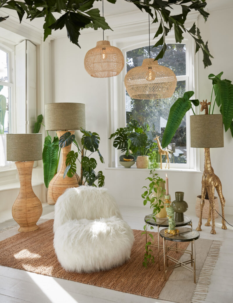 Lámpara de pie de ratán en forma de jarrón Light & Living Bupak – H. 145 cm - Imagen 4