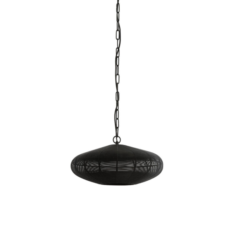 Lámpara negra con cadena metálica Light & Living Bahoto - Ø 40 cm