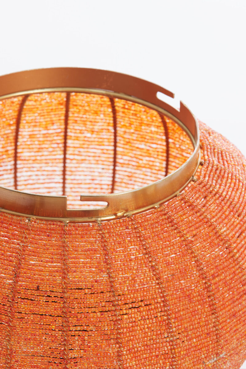 Lámpara dorada con pantalla textil naranja Light & Living Cetara - Ø 33 cm - Imagen 4