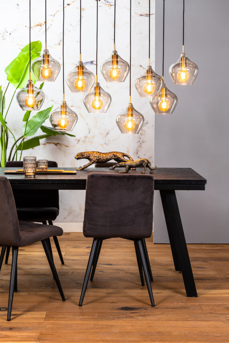 Lámpara colgante de vidrio con múltiples colgantes Light & Living Rakel – An. 124 cm - Imagen 5