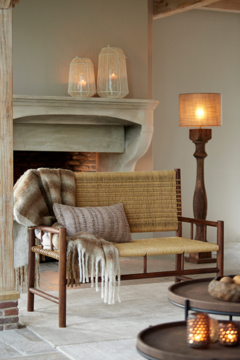Pantalla de lámpara de tela cilíndrica beige Light & Living Caden - Ø 40 cm - Imagen 5