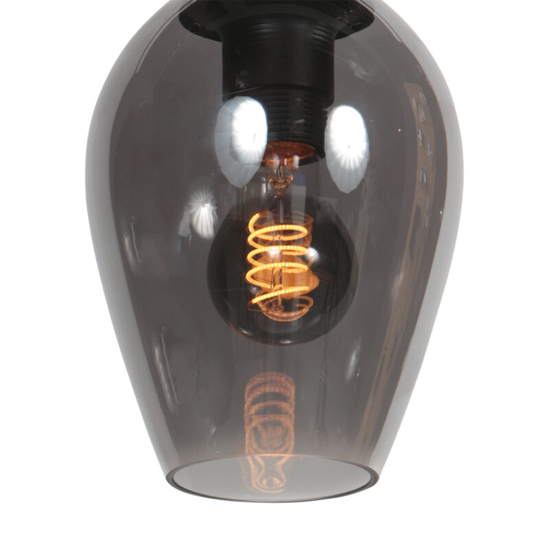 Lámpara colgante con pequeña pantalla de vidrio ahumado en forma de gota Mexlite HaloSwap - Ø 15 cm - Imagen 4