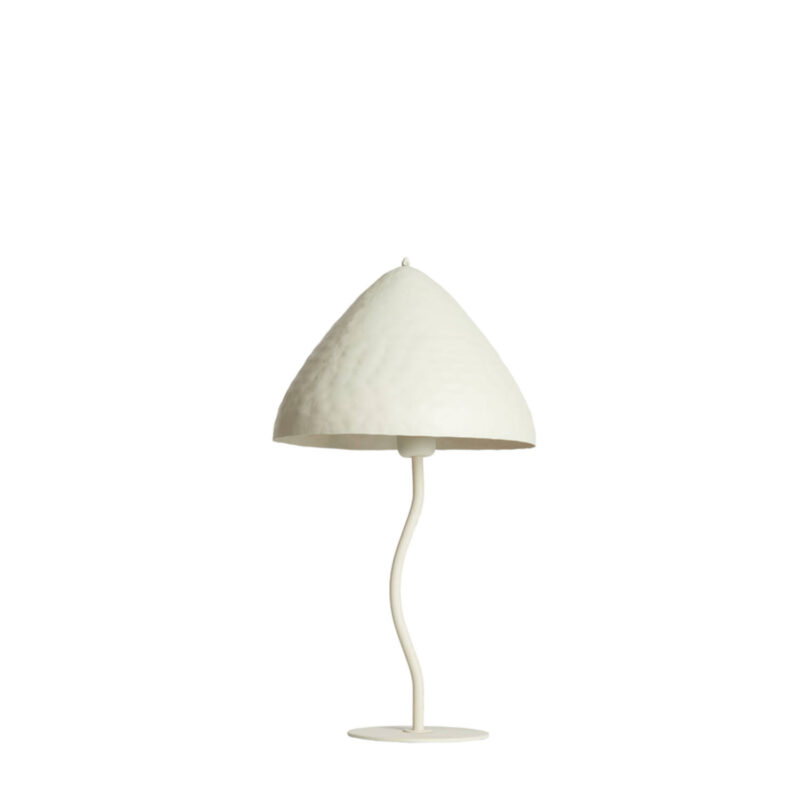 Lámpara de mesa tipo seta curvada en blanco estilo japandi Light & Living Elimo - H. 50 cm