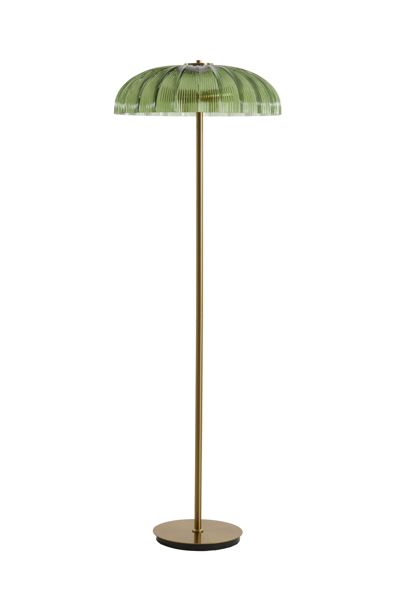 Lámpara de pie dorado/verde con pantalla de vidrio acanalado Light & Living Fungo - Imagen 2