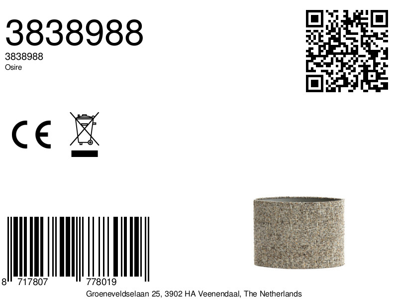 Pantalla de lámpara de tela de tono beige Light & Living Osire - Imagen 8