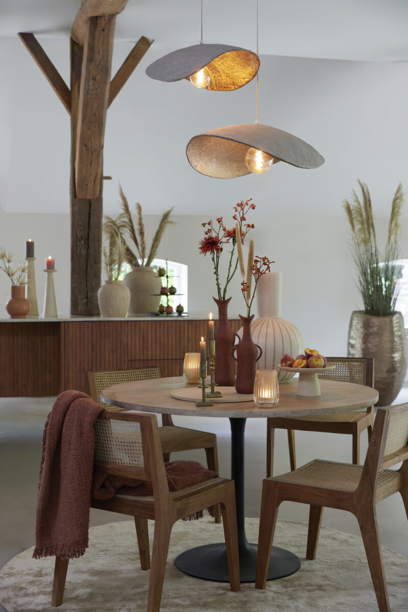 Lámpara orgánica beige compacta Light & Living Lonia - Ø 43 cm - Imagen 4