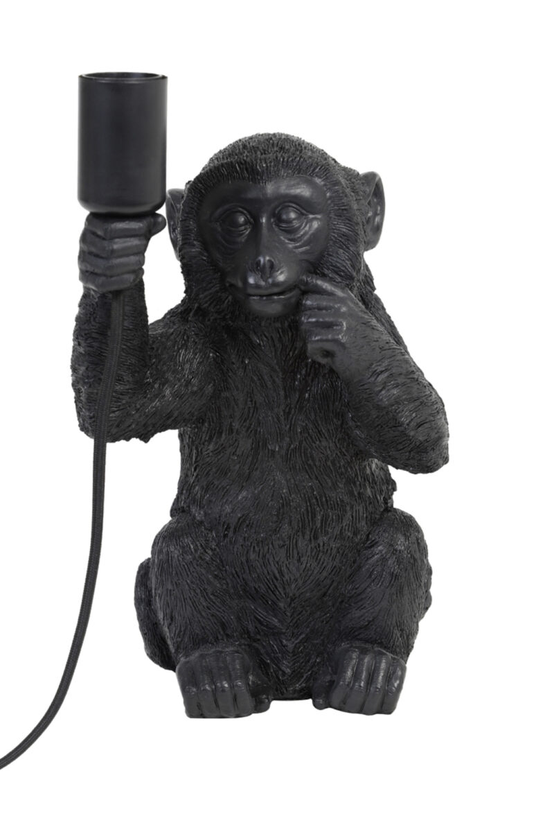 Lámpara de mesa negra Light & Living Monkey - H. 34 cm - Imagen 2