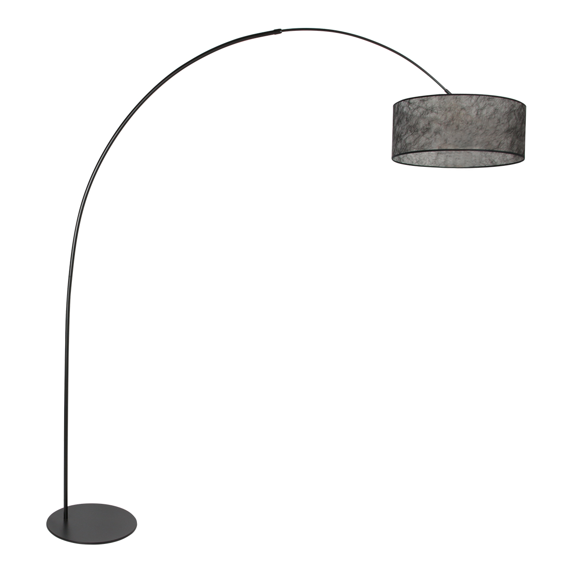 Lámpara minimalista negra con pantalla de tela Anne Lighting Curve