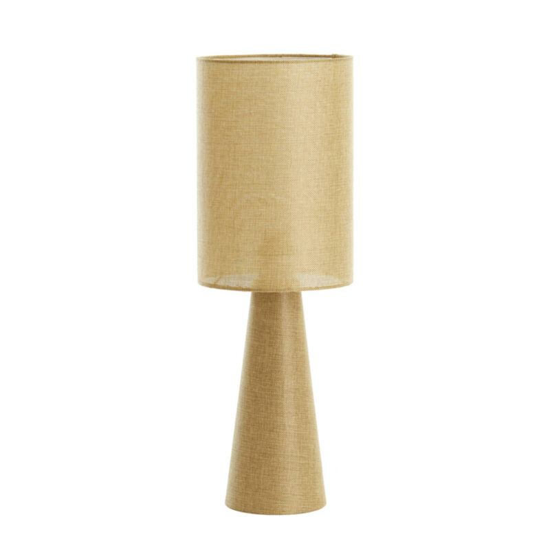 Lámpara cilíndrica dorada de tela Light & Living Micky - H. 58 cm
