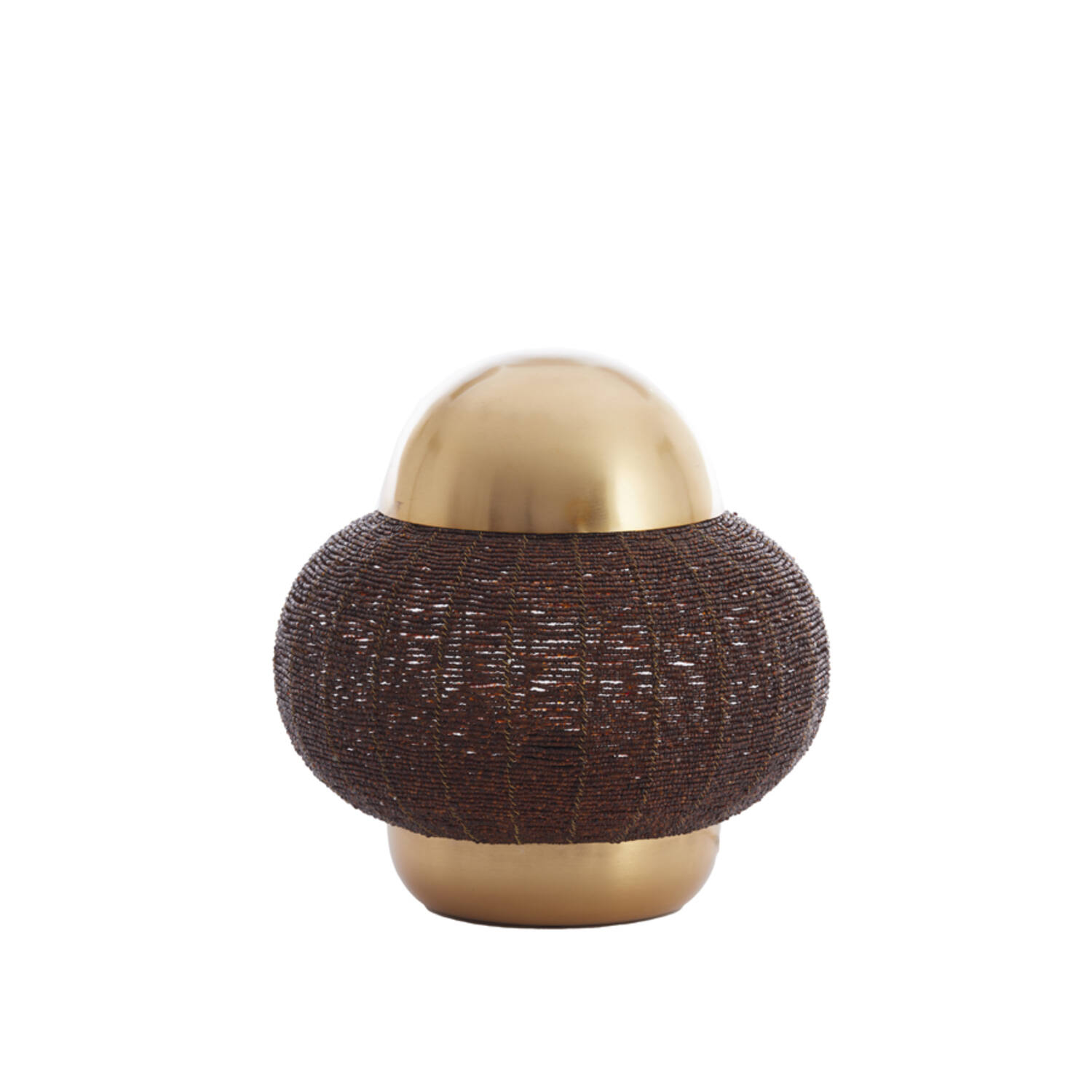 Lámpara de mesa dorada con cuentas marrones Light & Living Cetara - H. 33 cm