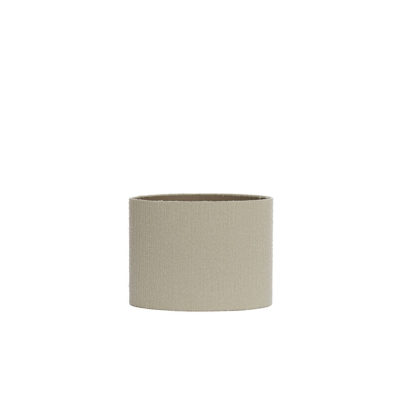 Pantalla de tela en forma cilíndrica de color beige Light & Living Bolero - H. 28 cm