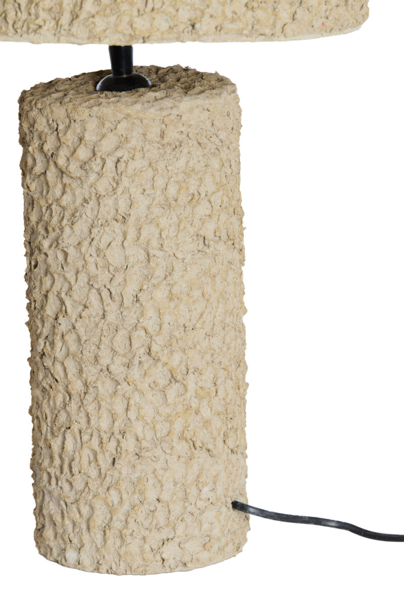 Lámpara de mesa tipo seta con textura beige Light & Living Qazu - H. 48 cm - Imagen 5
