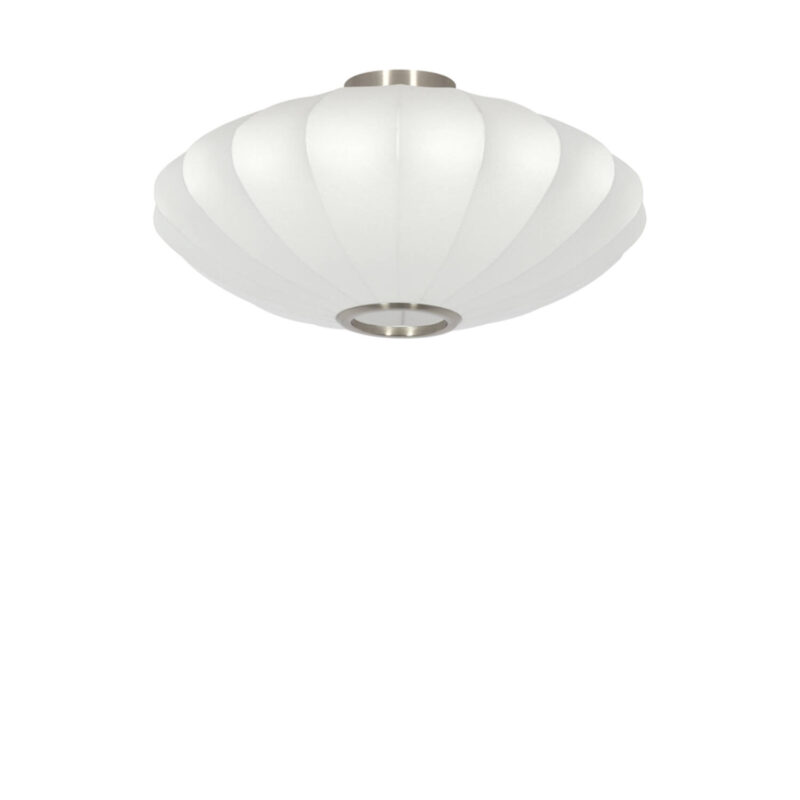 Lámpara de techo ovalada de tela blanca Light & Living Fay – An. 50 cm