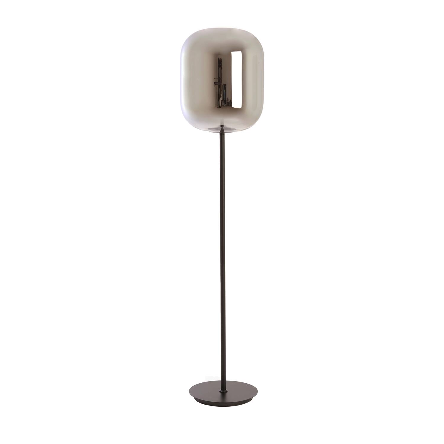 Lámpara de pie sencilla con pantalla de vidrio ahumado Light & Living Julia – H. 160 cm