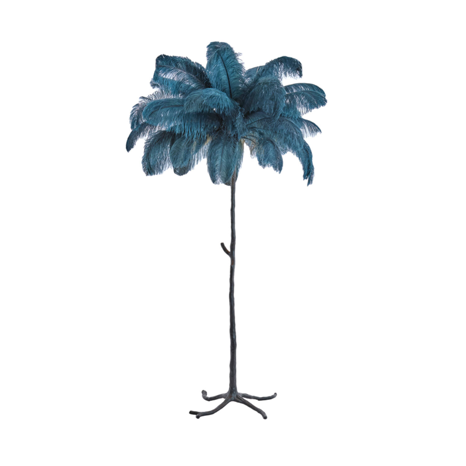 Lámpara de pie azul con plumas Light & Living Feather – H. 180 cm