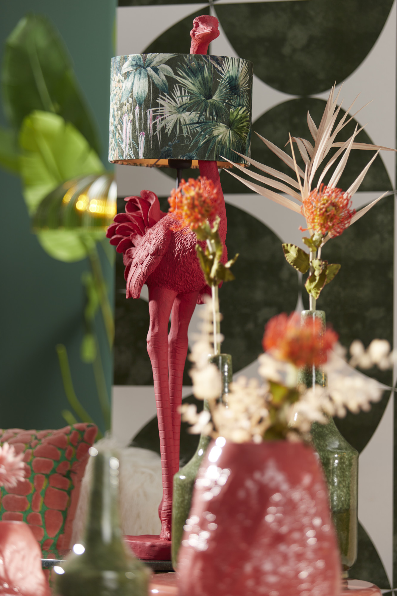 Pantalla de lámpara con estampado de flores Light & Living Xenia Flora - Imagen 4