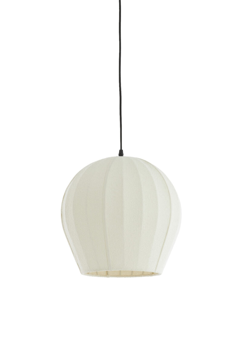 Lámpara redonda blanca de tela Light & Living Zagori - Ø 35 cm - Imagen 2