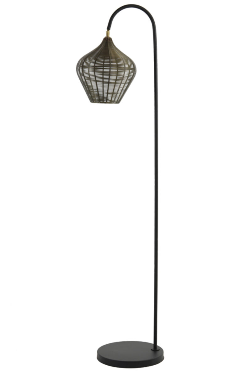 Lámpara colgante de ratán con aspecto metálico Light & Living Alvaro - H. 160 cm - Imagen 2