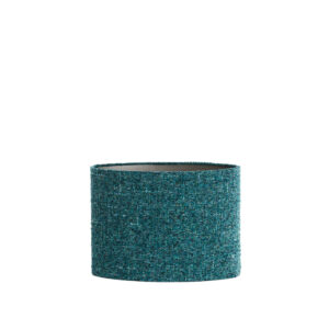 Pantalla de lámpara cilíndrica de tela color turquesa Light & Living Osire - H. 28 cm