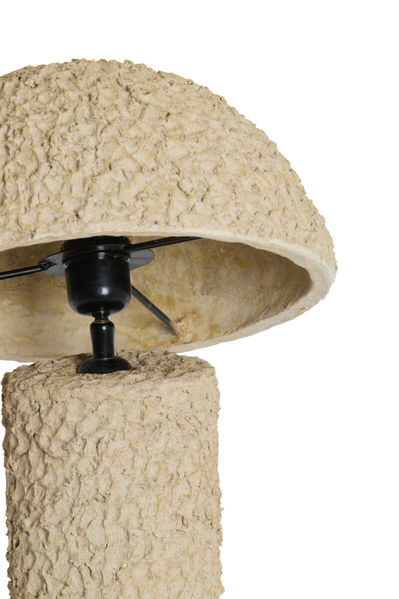 Lámpara de mesa tipo seta con textura beige Light & Living Qazu - H. 48 cm - Imagen 4