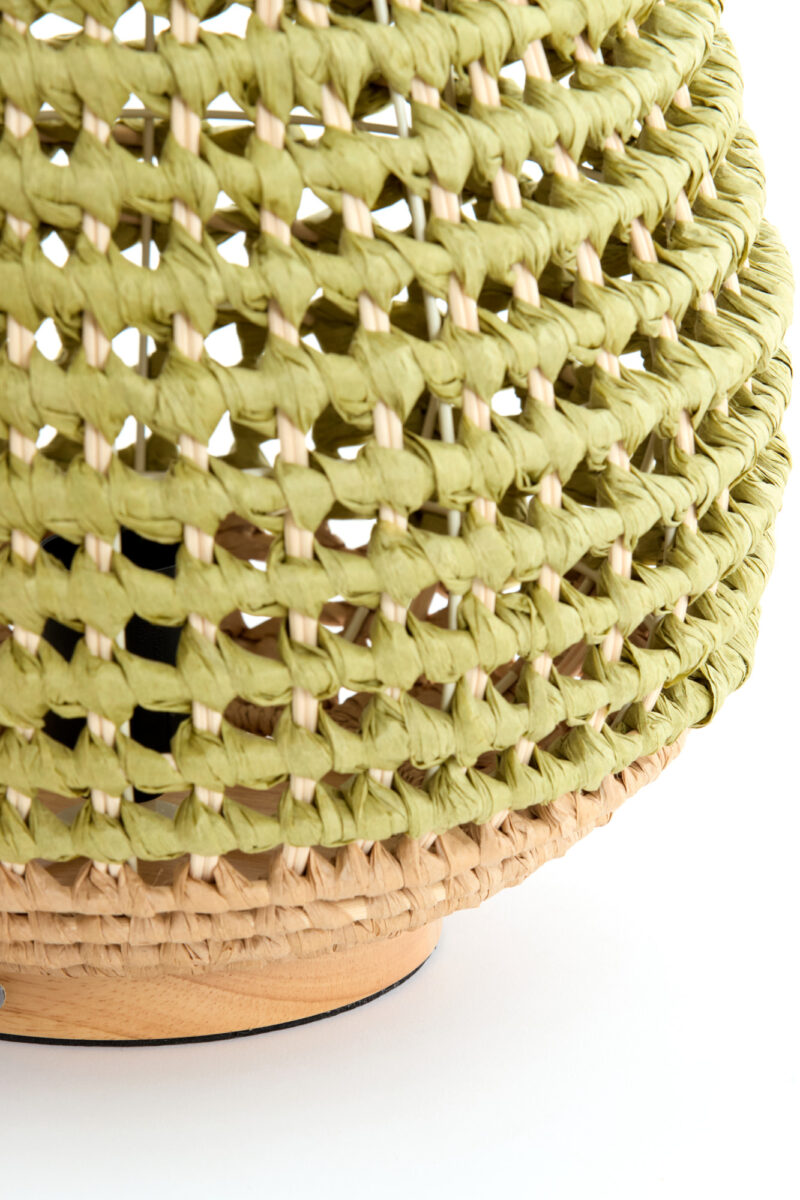 Lámpara trenzada verde-beige Light & Living Kalipa - H. 34,5 cm - Imagen 4