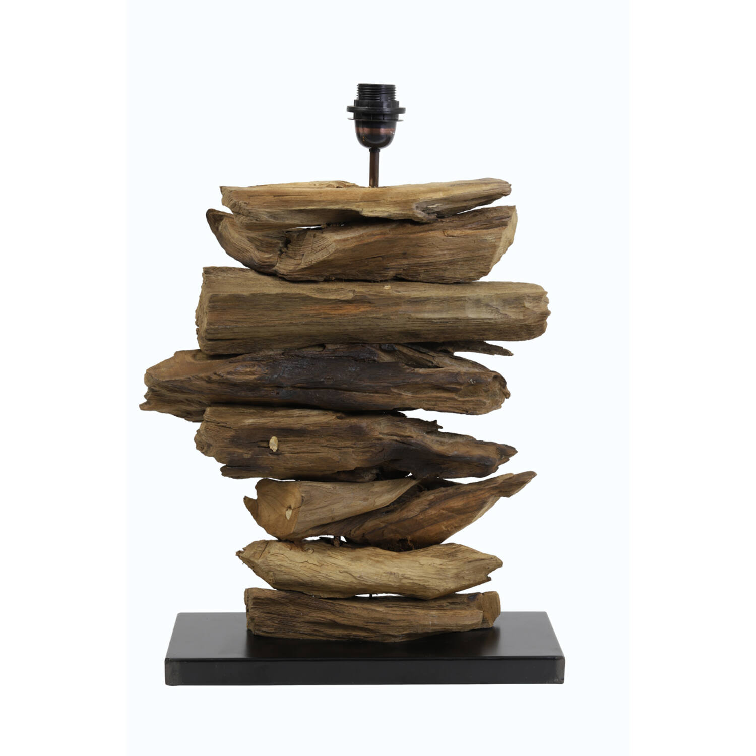 Base de lámpara de mesa de madera rústica Light & Living Fury - H. 60 cm