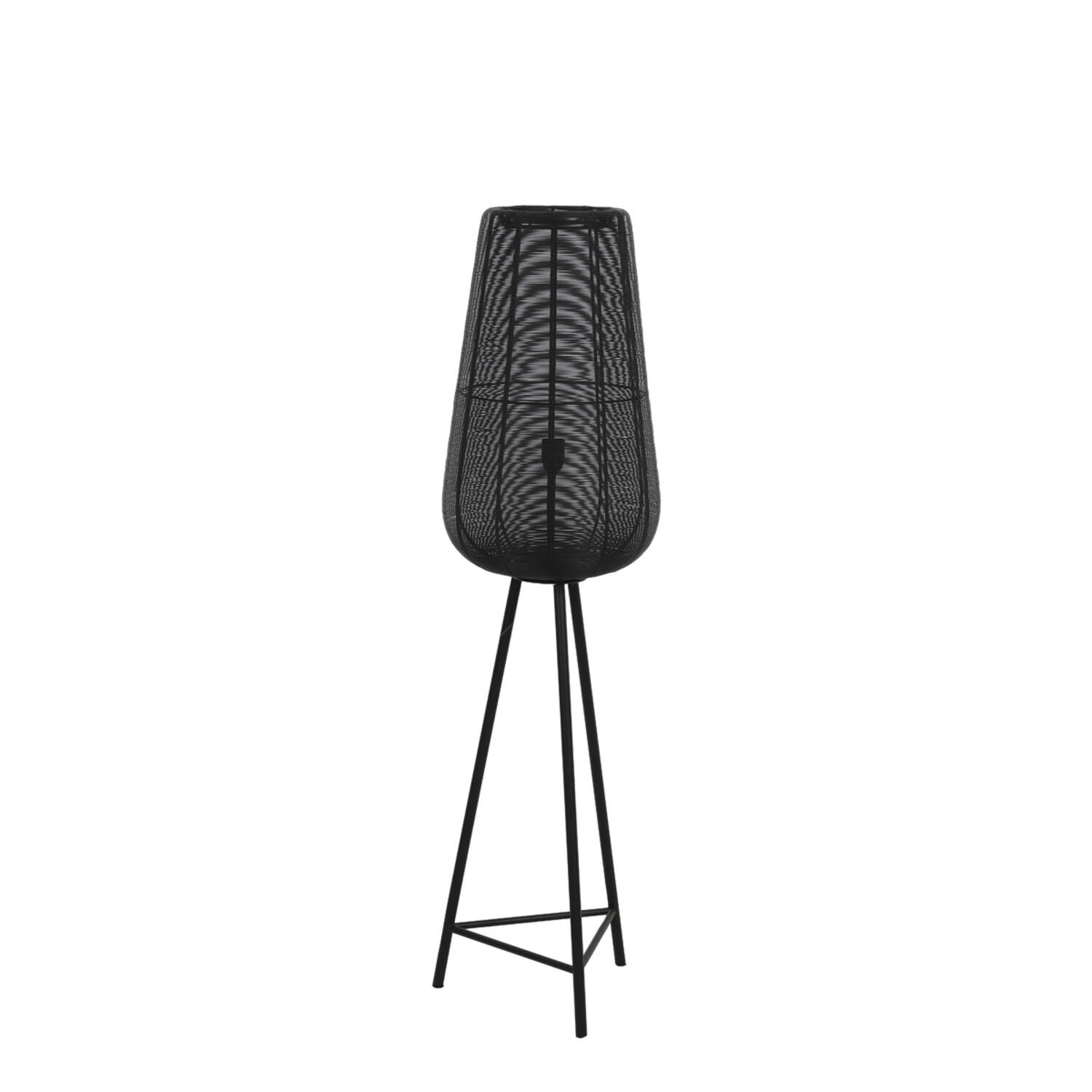 Lámpara de pie negra cilíndrica de metal Light & Living Adeta – H. 135 cm