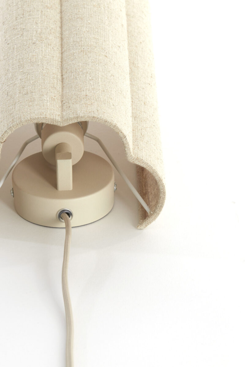 Pantalla de tela beige con ondas Light & Living Fringe – H. 30,5 cm - Imagen 5