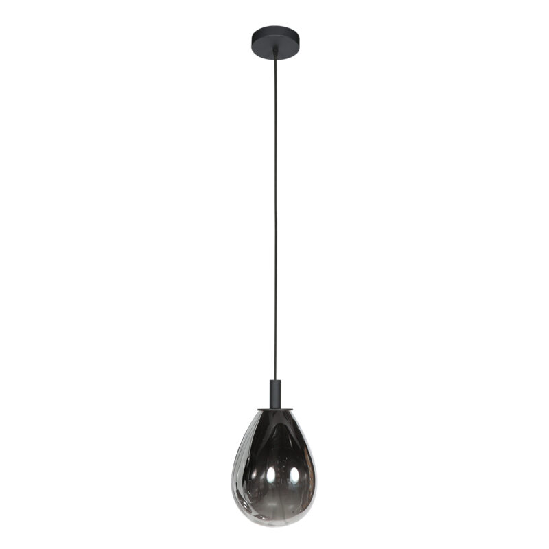Lámpara colgante compacta negra con vidrio ahumado Steinhauer Glimsy - Ø 22 cm - Imagen 2