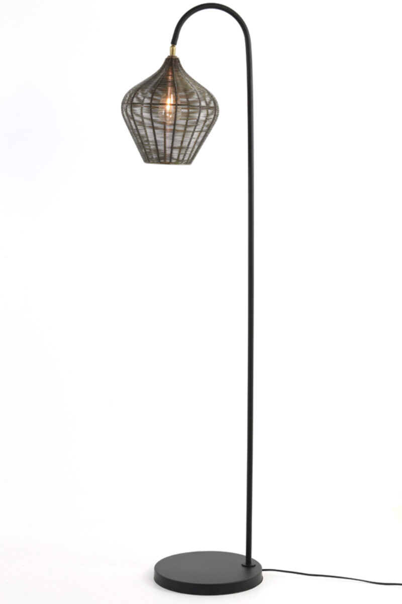 Lámpara colgante de ratán con aspecto metálico Light & Living Alvaro - H. 160 cm - Imagen 6