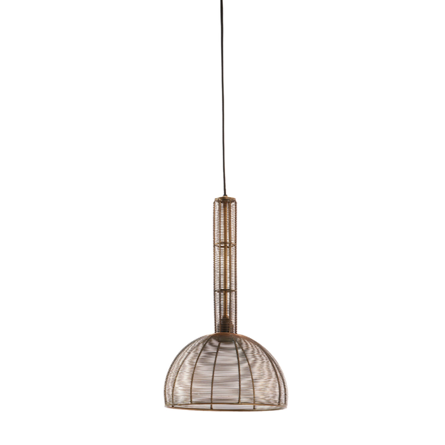 Lámpara de ratán marrón con estructura metálica Light & Living Tartu - Ø 28 cm