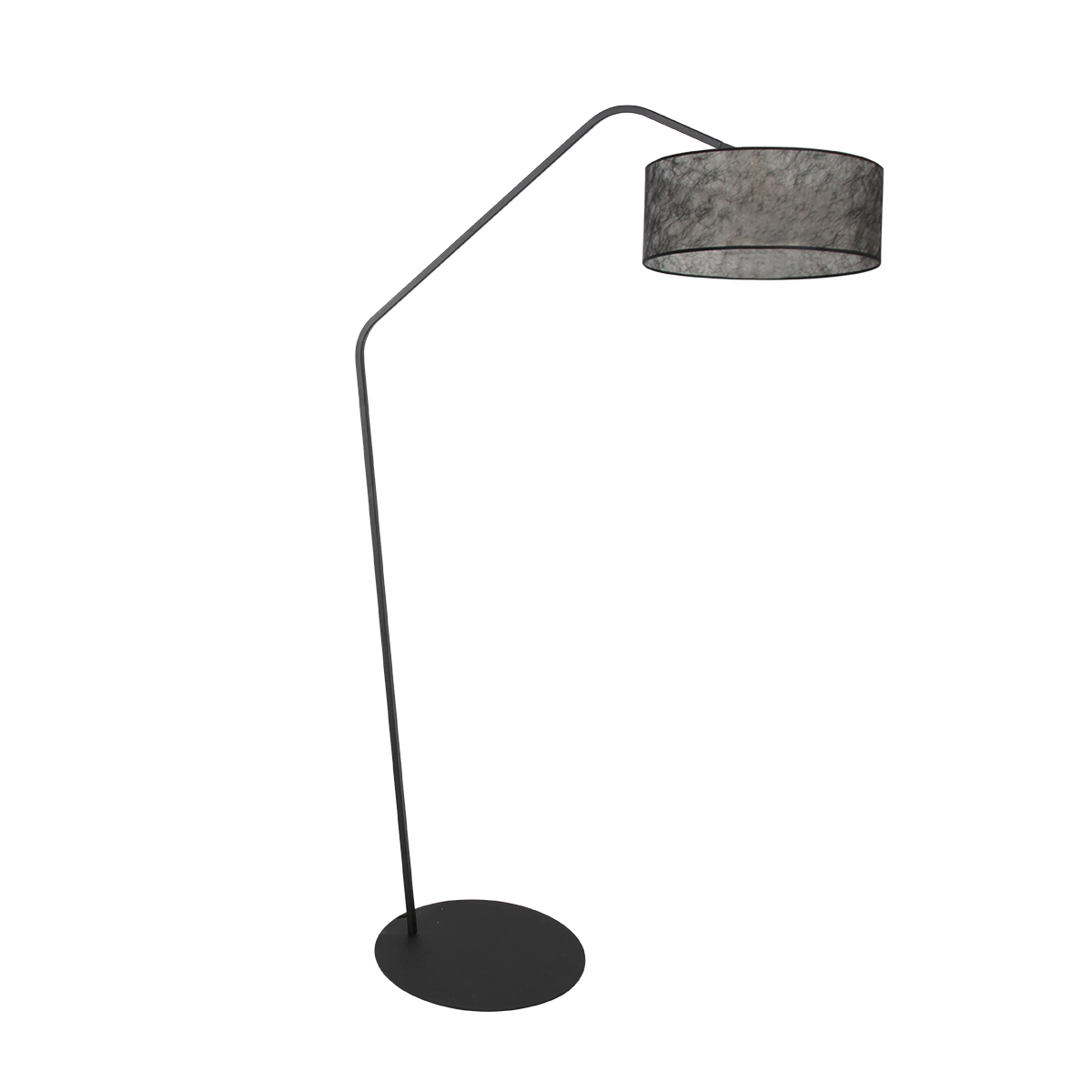 Lámpara negra moderna con pantalla de lino Anne Lighting ZigZag