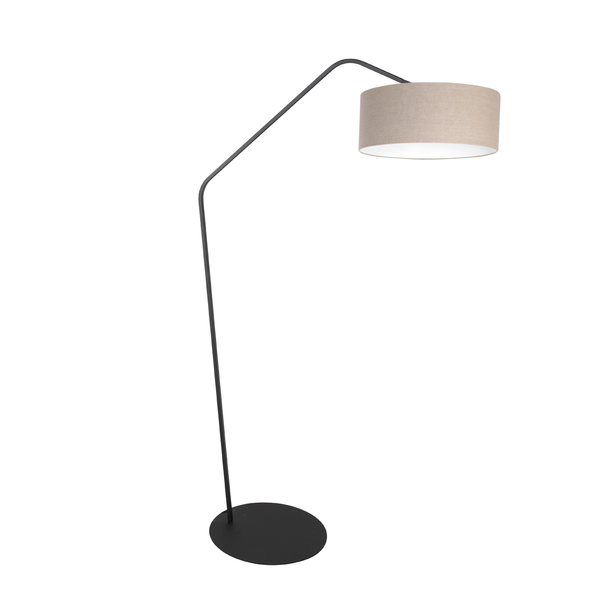 Lámpara de arco con pantalla gris de tela Anne Lighting ZigZag