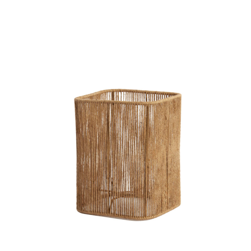 Pantalla de lámpara de cuerda cuadrada Light & Living Tossa - H. 26 cm