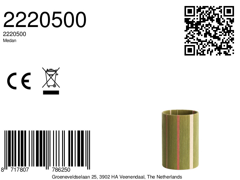 pantalla de lámpara a rayas verde oliva Light & Living Medan - Imagen 6