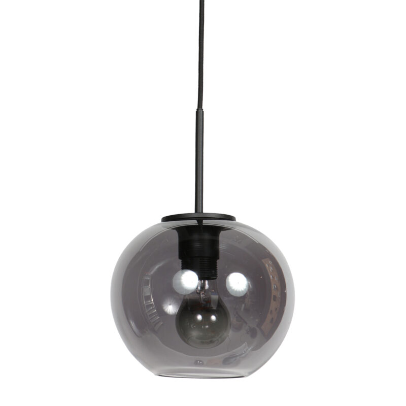 Lámpara colgante pequeña con esfera de vidrio ahumado Mexlite HaloSwap - Ø 20 cm - Imagen 7