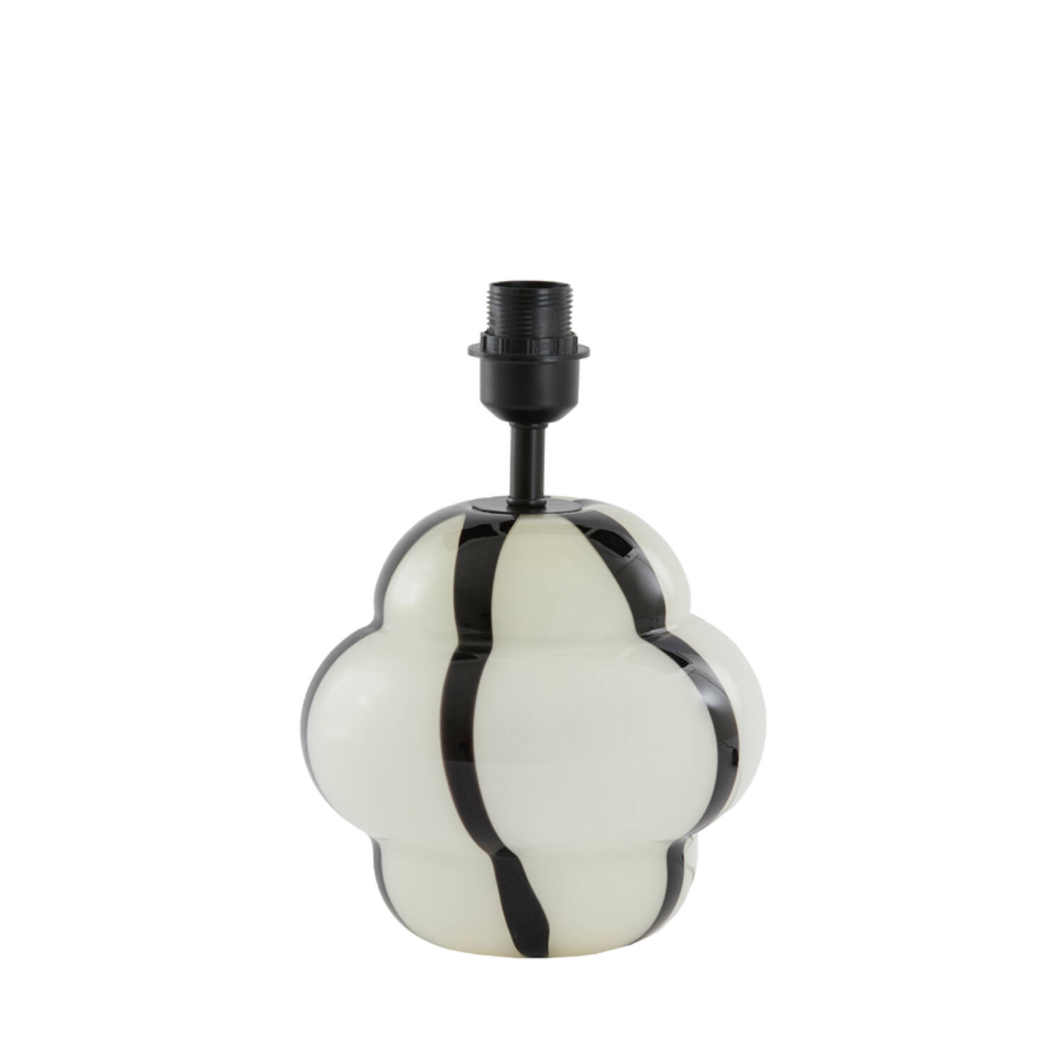 Base pequeña en vidrio blanco y negro Light & Living Ylien – H. 28 cm
