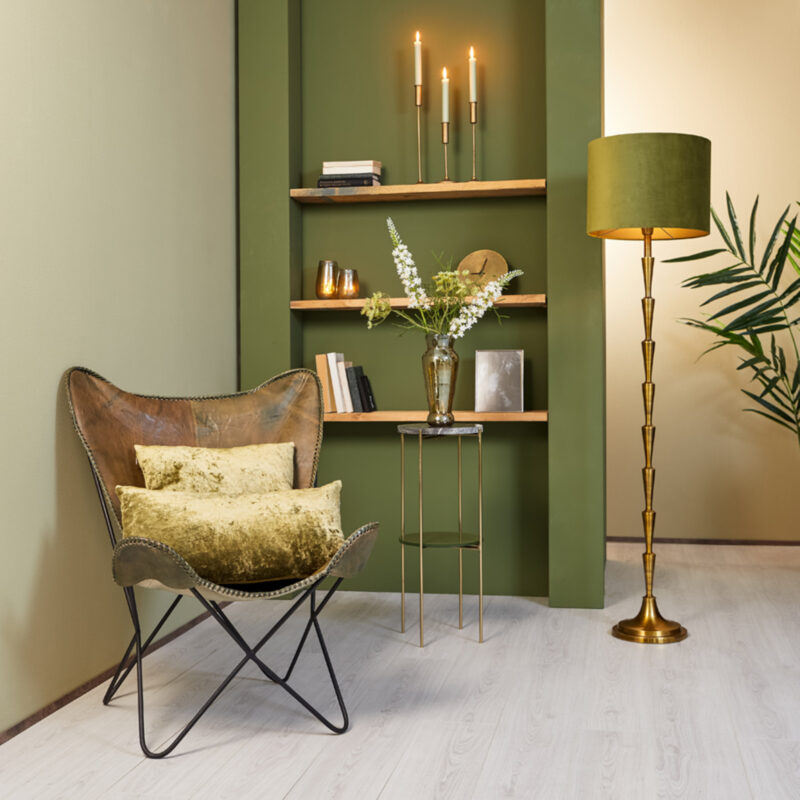 Alto soporte de lámpara de latón Light & Living Butia - H. 134,5 cm - Imagen 4