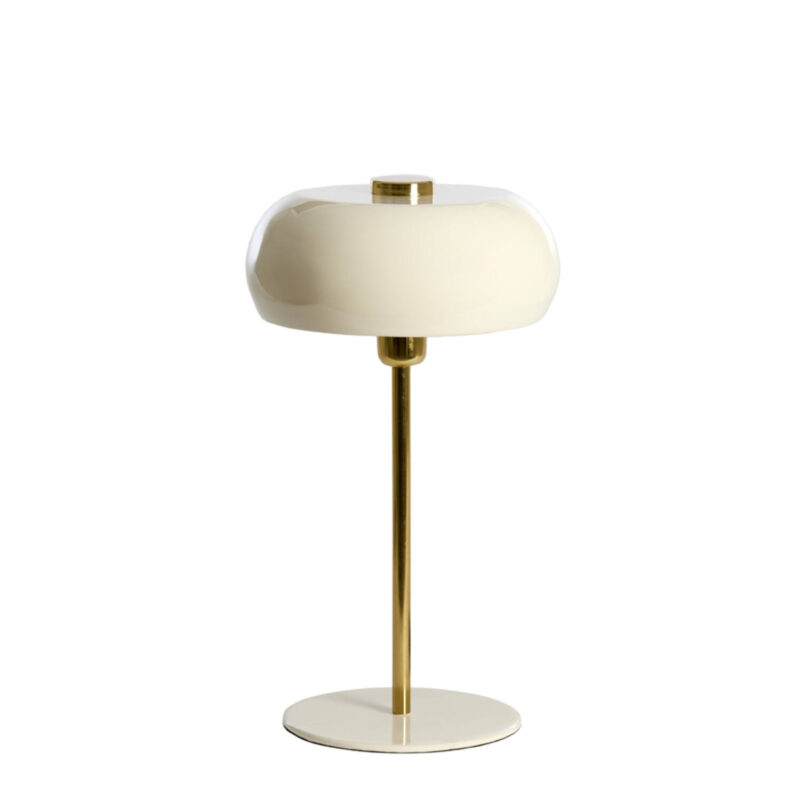 Lámpara de mesa moderna blanco-dorado Light & Living Surin - H. 47 cm